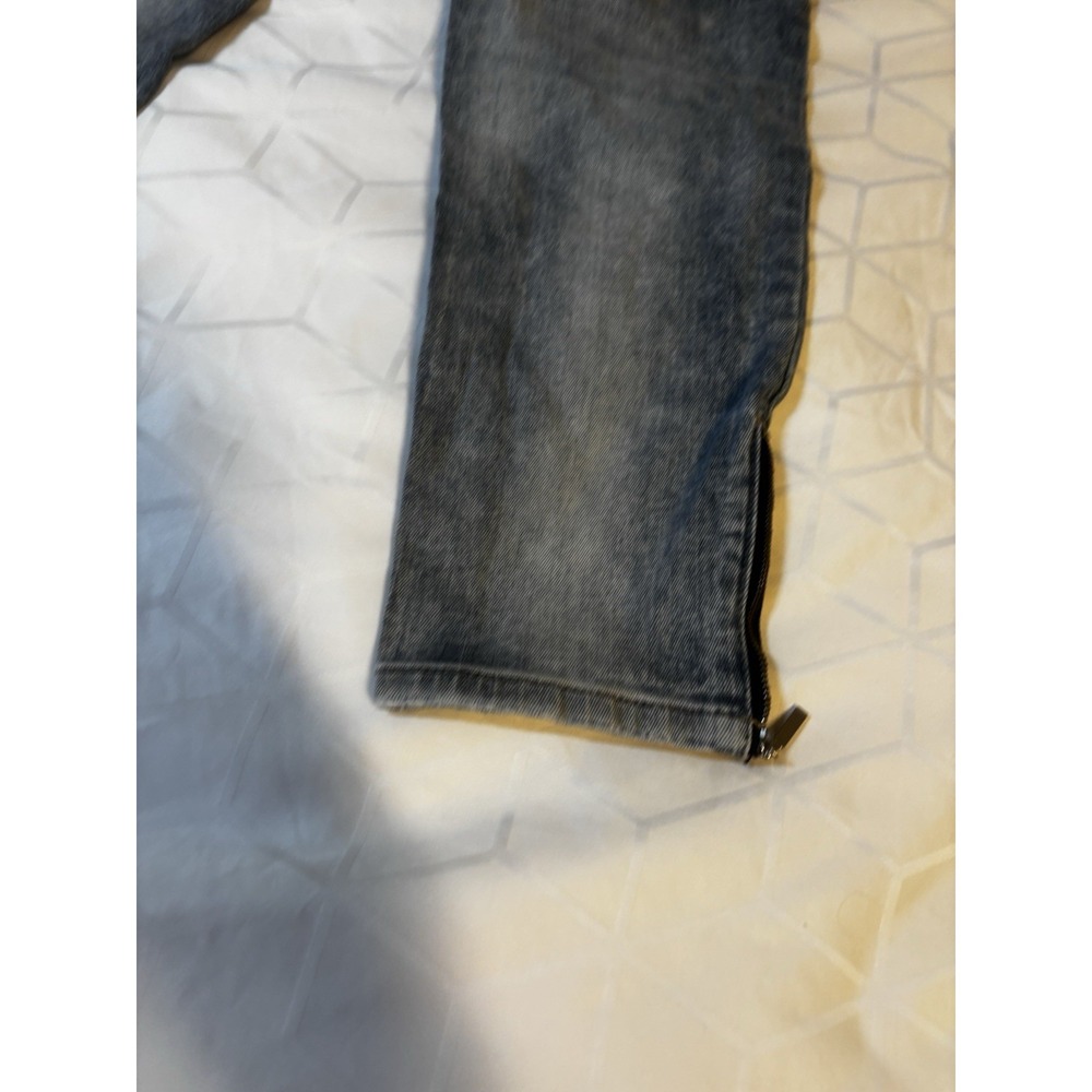 White House Black Market Jeans Womens 6 Blue Capri Y2K Style Zip Hem - Picture 10 of 15
